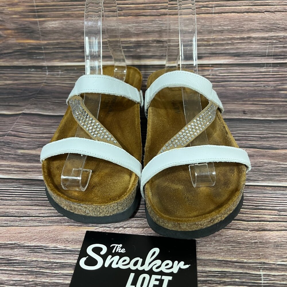 Naot Hawaii White Leather Women's Slide Sandals‎ - Picture 2 of 8